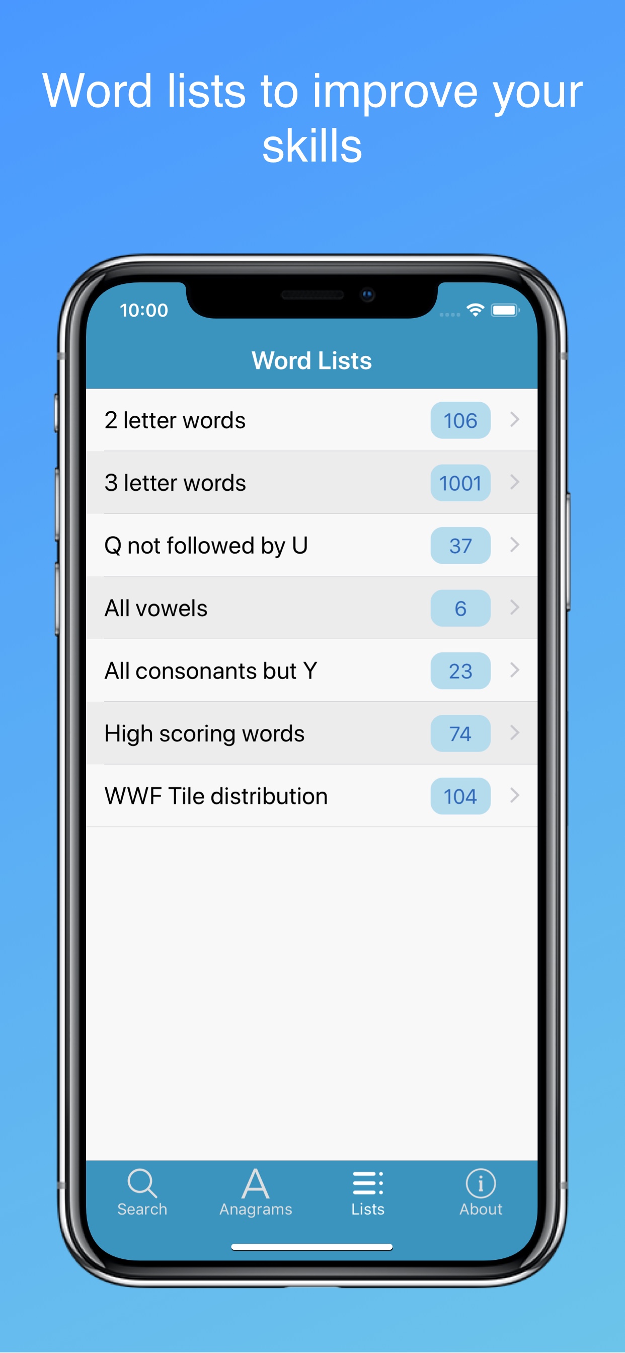 iPhone Word Lists
